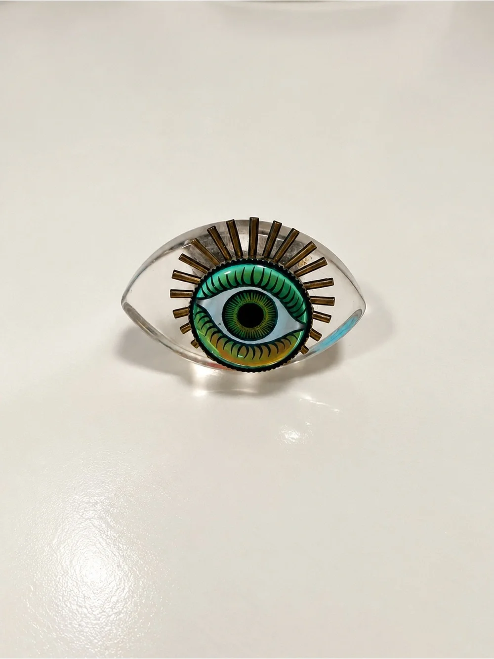 Green and Gold Eye Statement Ring - Women Jewelry